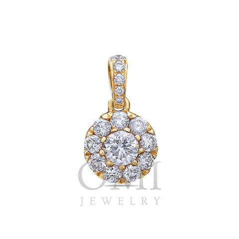 Gold Disk Pendant With Diamonds available in White & Yellow Gold