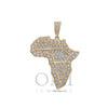 Men's 14K Yellow Gold Africa Pendant with 1.10 CT Diamonds