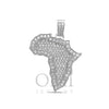 Unisex 14K White Gold Africa Pendant with 1.87 CT Diamonds