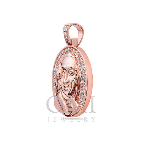 14K Rose Gold History Characters Pendant With 0.40 CT Diamonds