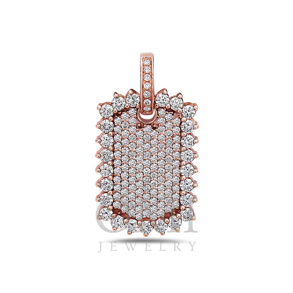 Rectangular Sunflower Pendant With 3.15 CT Diamonds available in Rose, Yellow and White Gold