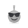 Men's 14K White Gold Sunglasses Emoji Pendant with 2.85 CT Diamonds