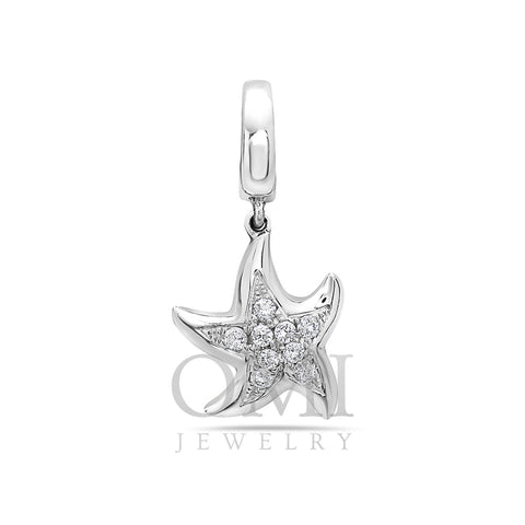 Melted Star Women's Pendant With 0.12 CT Diamonds available in White and Yellow Gold