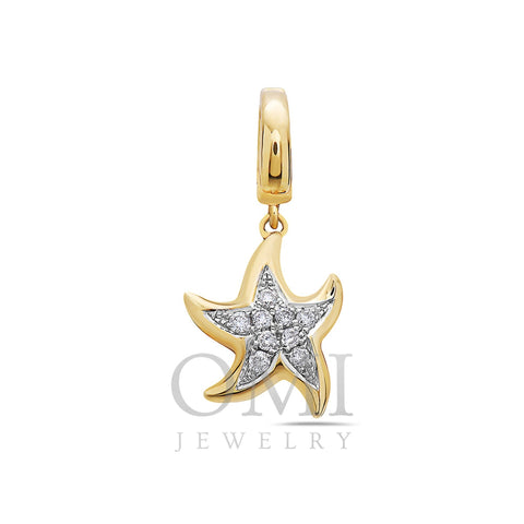 Melted Star Women's Pendant With 0.12 CT Diamonds available in White and Yellow Gold