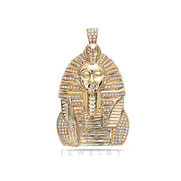 14K YELLOW GOLD DIAMOND EGYPTIAN FIGURE PENDANT 0.65 CT