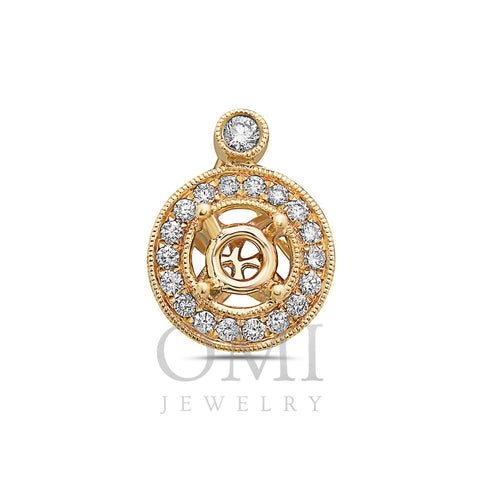 Double Circle with inside blended Cross Women's Pendant With 0.19 CT Diamonds available in White & Yellow Gold