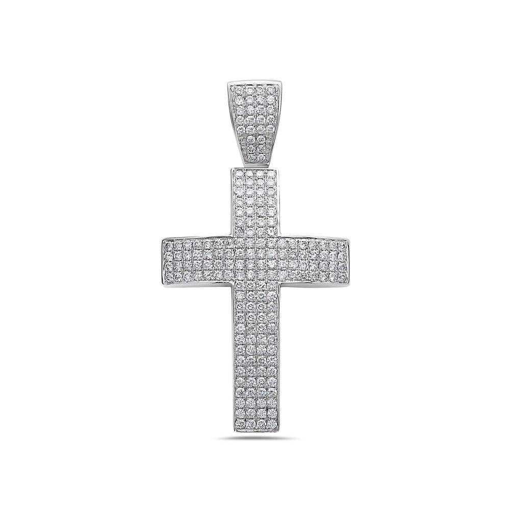 Mens white gold hot sale cross necklaces 14k