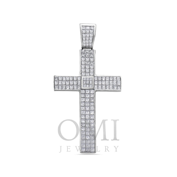 Platinum Cross Pendant with 19.50 CT Diamonds