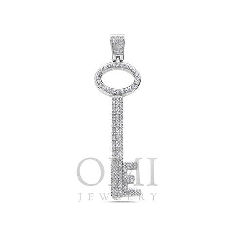 Men's Platinum Key Pendant with 6.00 CT Diamonds