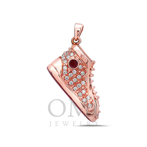 Shoe Women's Pendant With 0.65 CT Diamonds in 14K Rose Gold