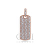 14K Rose Gold Dog Tag Pendant with 1.50 CT Diamonds