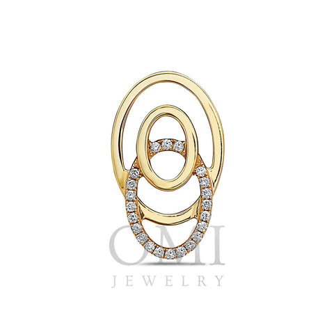 18K Yellow Gold Floating Ovals Women's Pendant with 0.22CT Diamonds