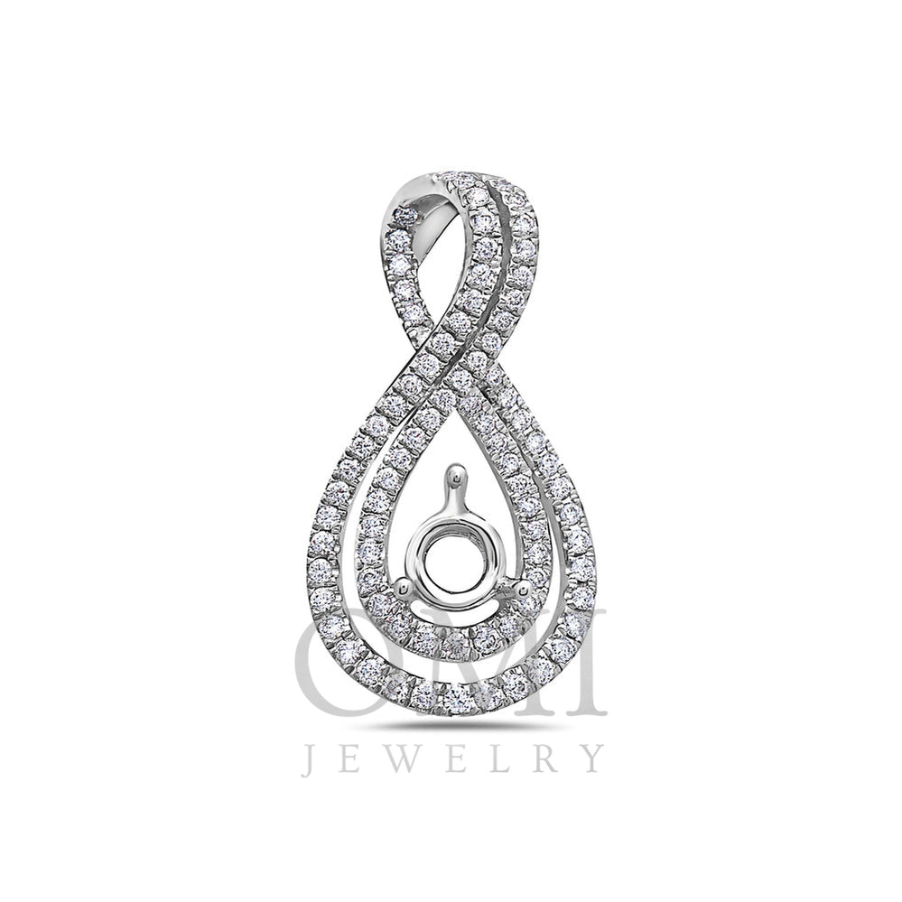 18K White Gold Floating Bow Women's Pendant with 0.50CT Diamonds