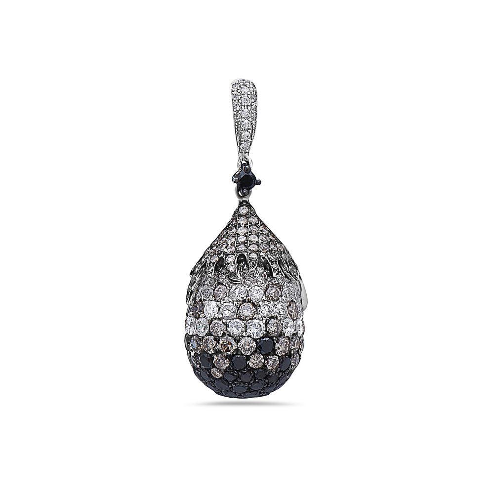 18K WHITE GOLD DIAMOND DROP PENDANT 4.45 CT