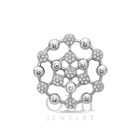 14K White Gold Atom Figure Women's Pendant with 0.35CT Diamonds