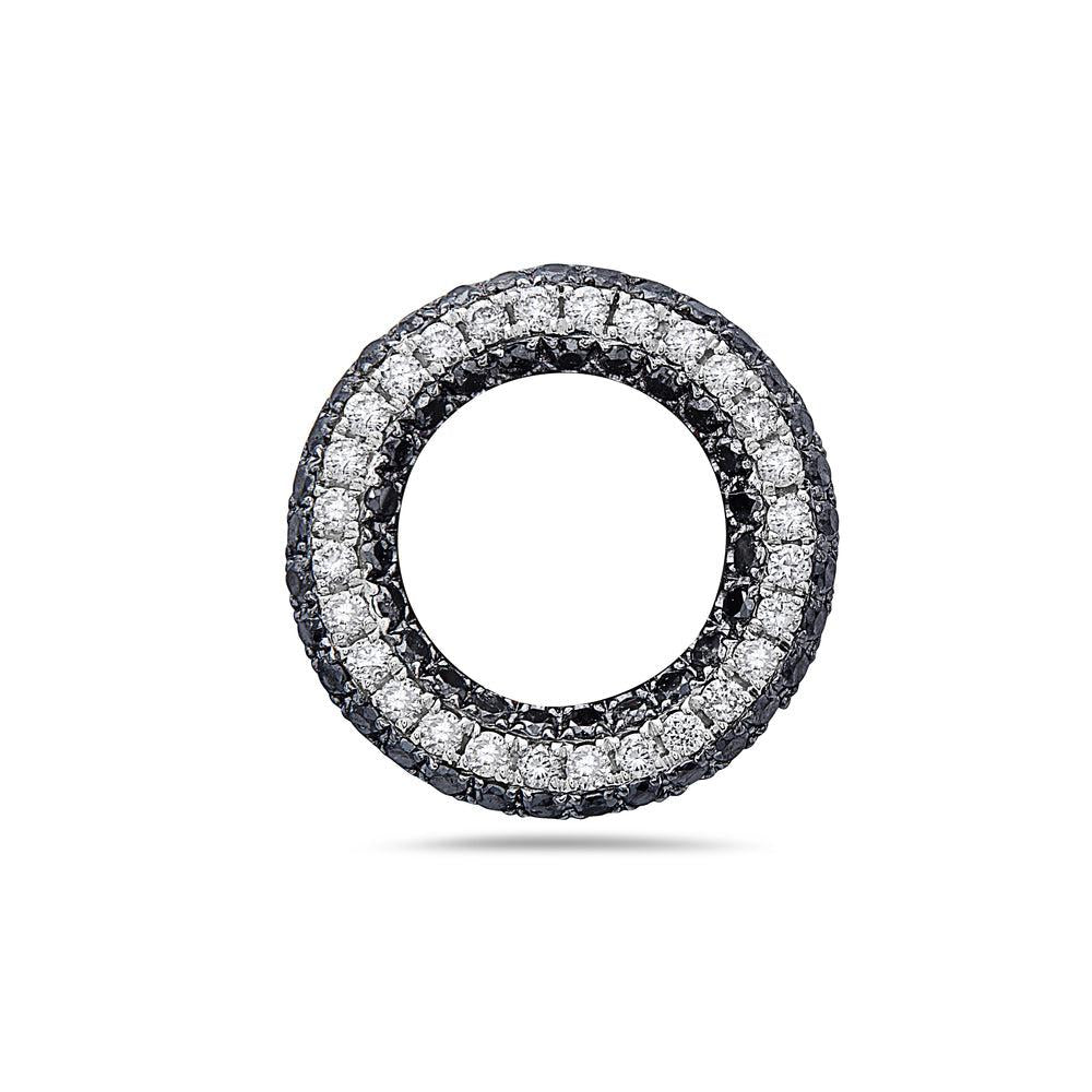 18K White Gold Floating Donut Women's Pendant with 0.74CT Diamonds