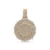 Men's 14K Yellow Gold Circle Pendant with 2.15 CT Diamonds