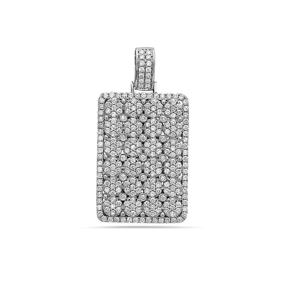 14K White Gold Rectangle Women's Pendant with 2.78CT Diamonds