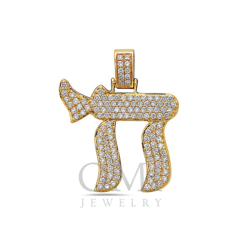 14K Yellow Gold Symbol Women's Pendant with 1.41CT Diamonds