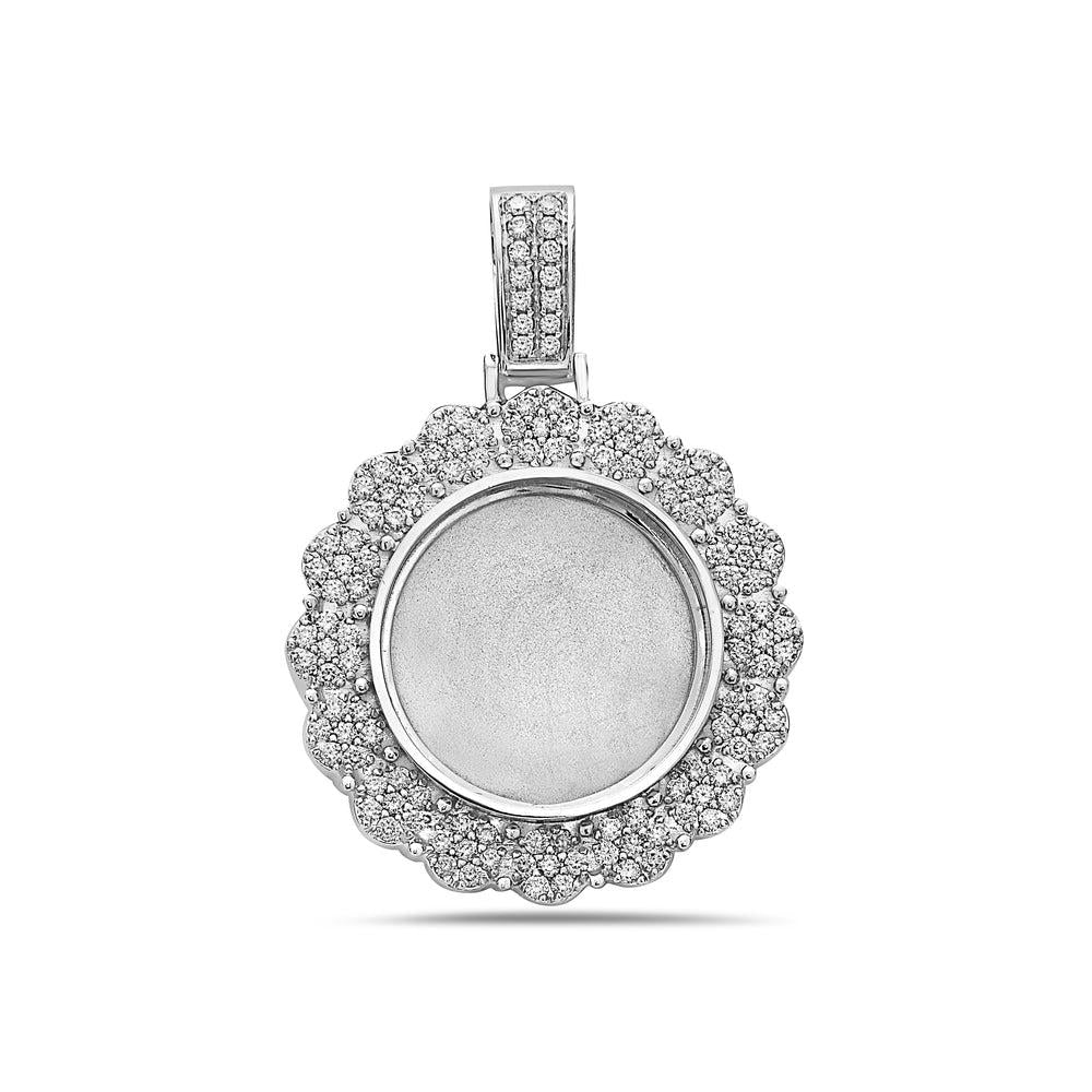 14K GOLD SUNFOLOWER PICTURE PENDANT WITH 1.52 CT ROUND DIAMONDS