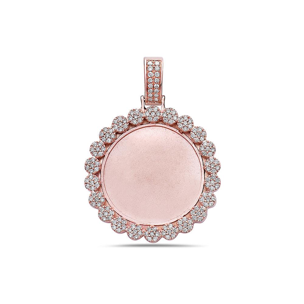 14K ROSE GOLD ROUND DIAMOND PICTURE PENDANT 1.76 CT
