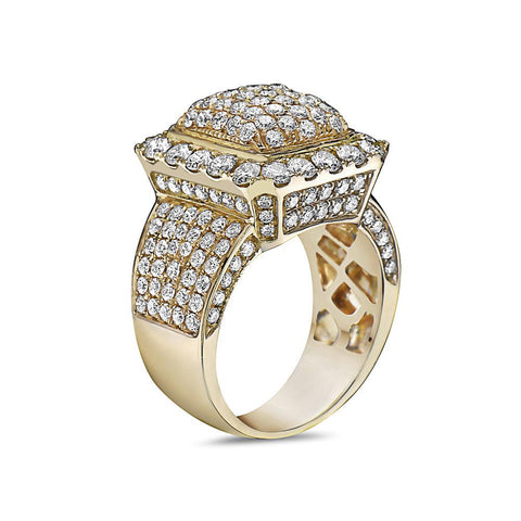 Men's 14K Yellow Gold Ring with 5.40 CT Diamonds