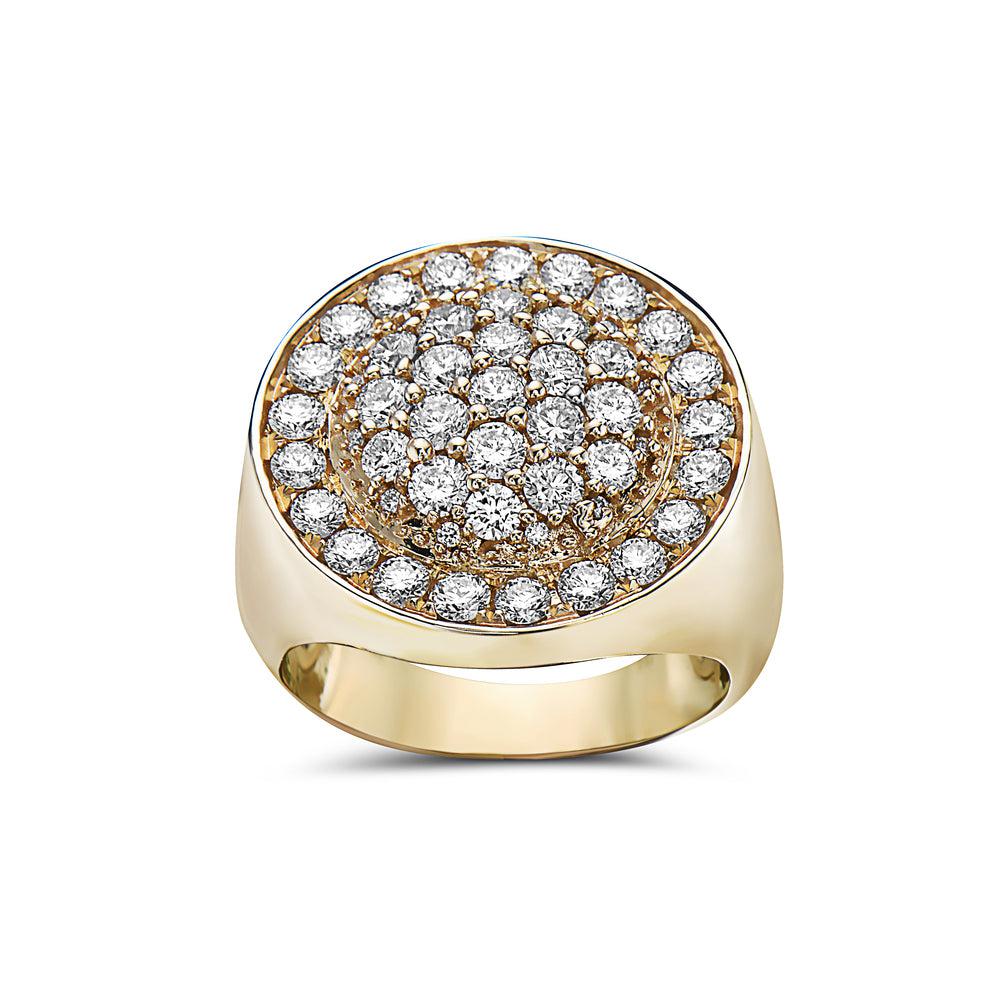 Men's 14K Yellow Gold Ring with 2.88 CT Diamonds