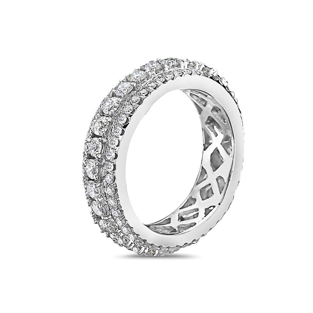 Men's 14K White Gold Band with 5.50 CT Diamonds