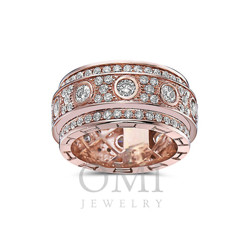 Men's 14K Rose Gold Band with 4.72 CT Diamonds