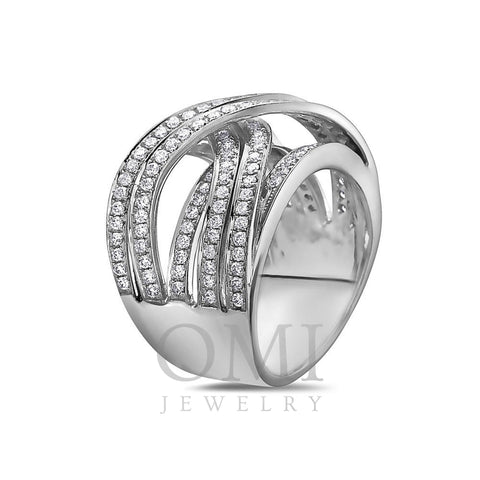 Ladies 18k White Gold Diamond 1.55 CT Right Hand Ring