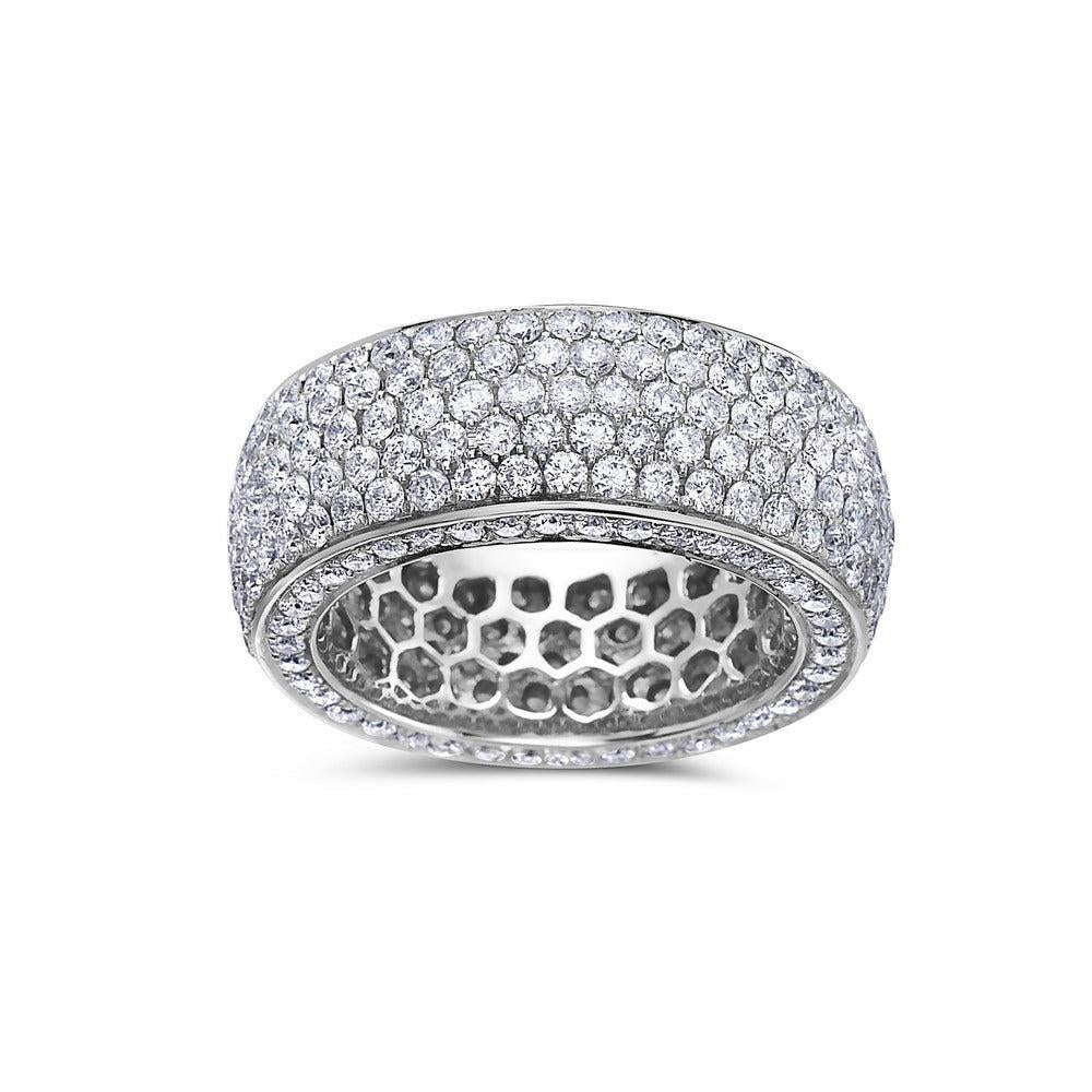 Ladies 14k White Gold Diamond 5.30 CT Wedding Band