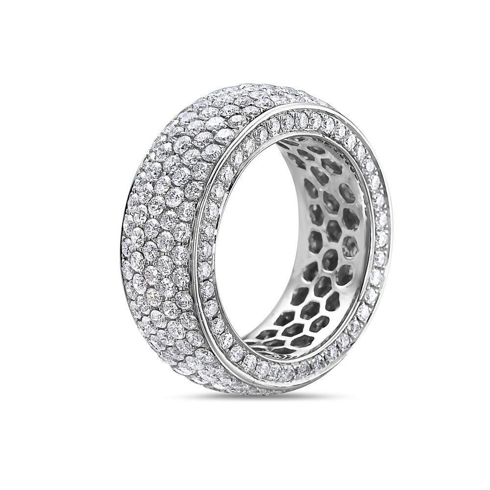Ladies 14k White Gold Diamond 5.30 CT Wedding Band
