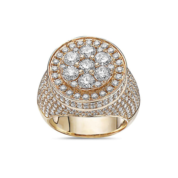 Men's 14K Yellow Gold Ring with 5.30 CT Diamonds