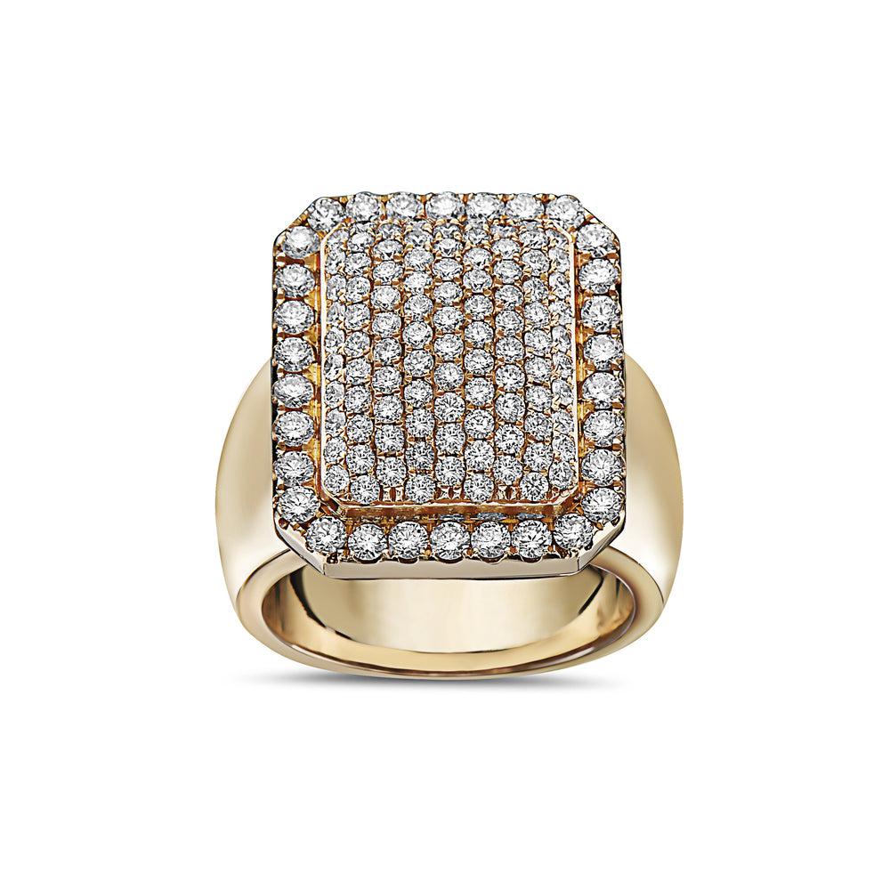 Men's 14K Yellow Gold Ring with 2.56 CT Diamonds