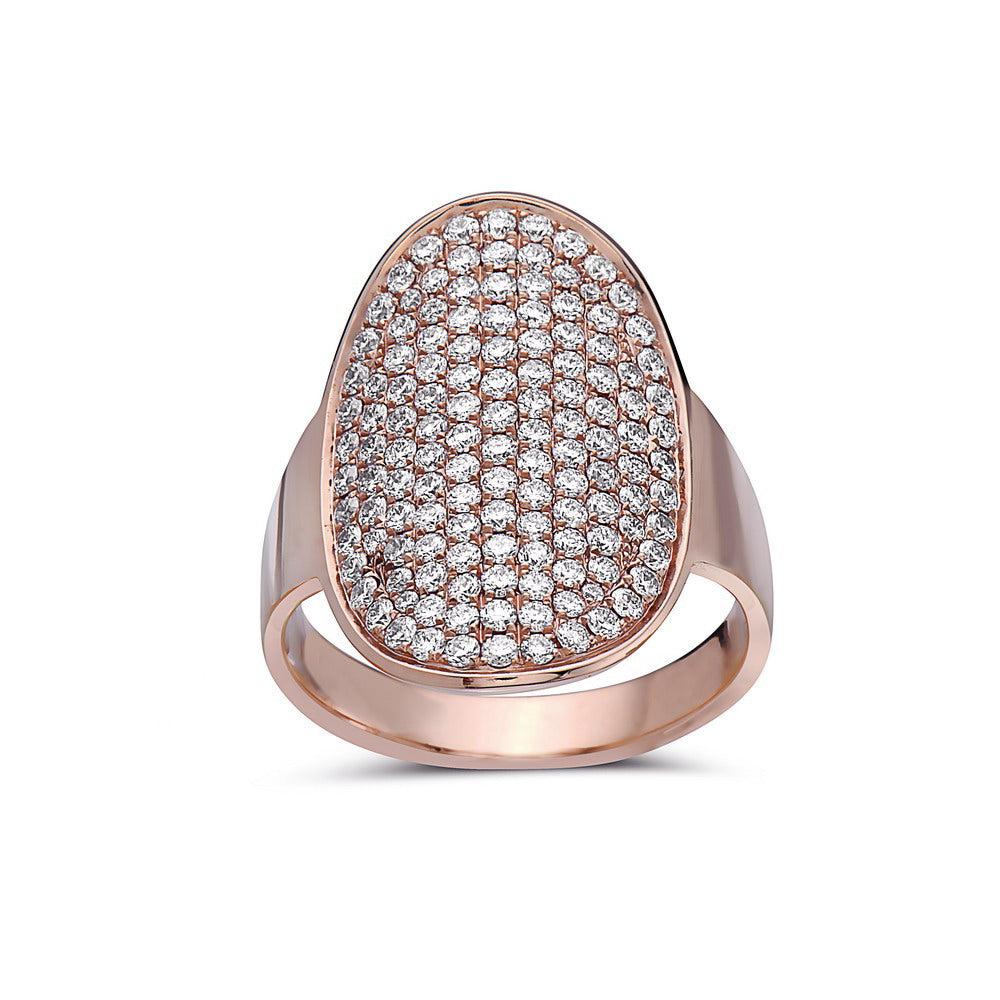 Ladies 18k Rose Gold Diamond 1.12 CT Right Hand Ring