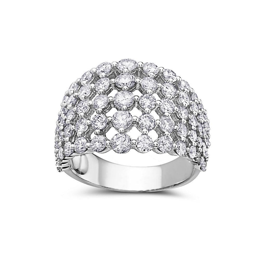 Ladies 18k White Gold Diamond 2.81 CT Right Hand Ring