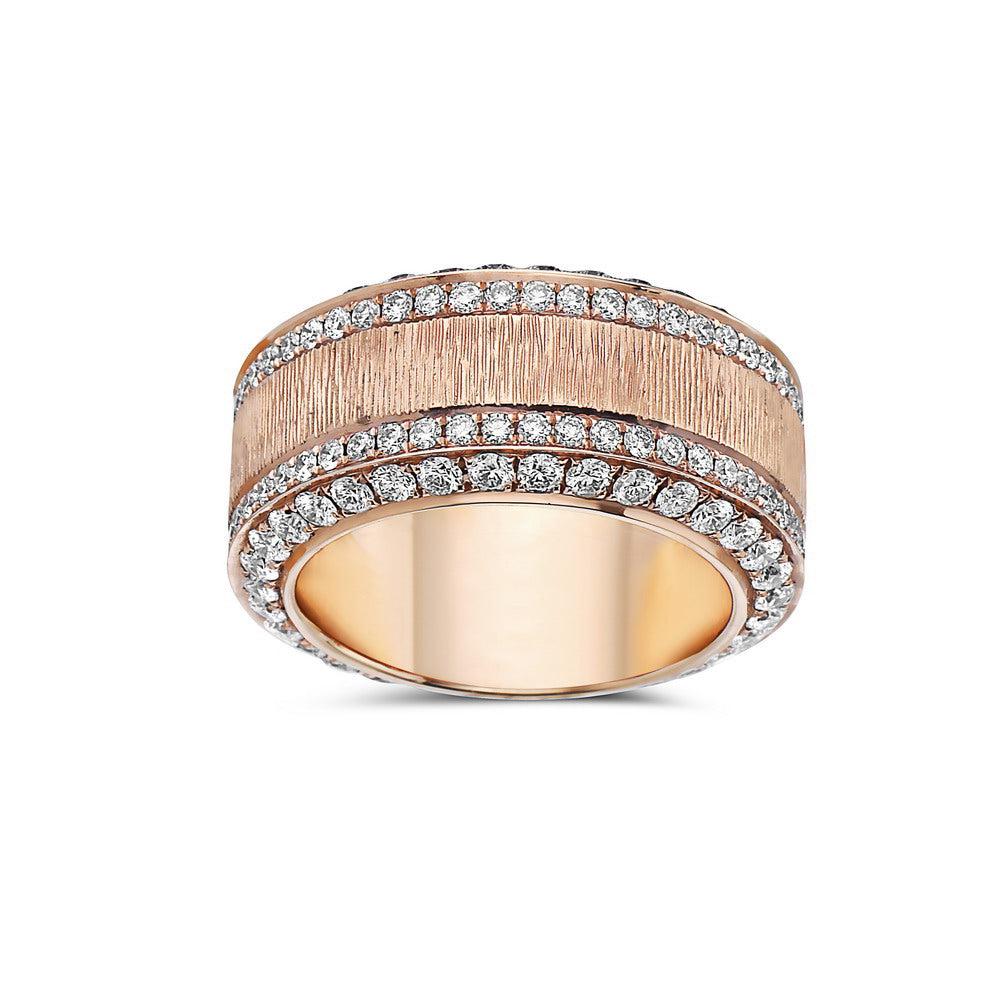 Ladies 18k Rose Gold Diamond 2.62 CT Wedding Band