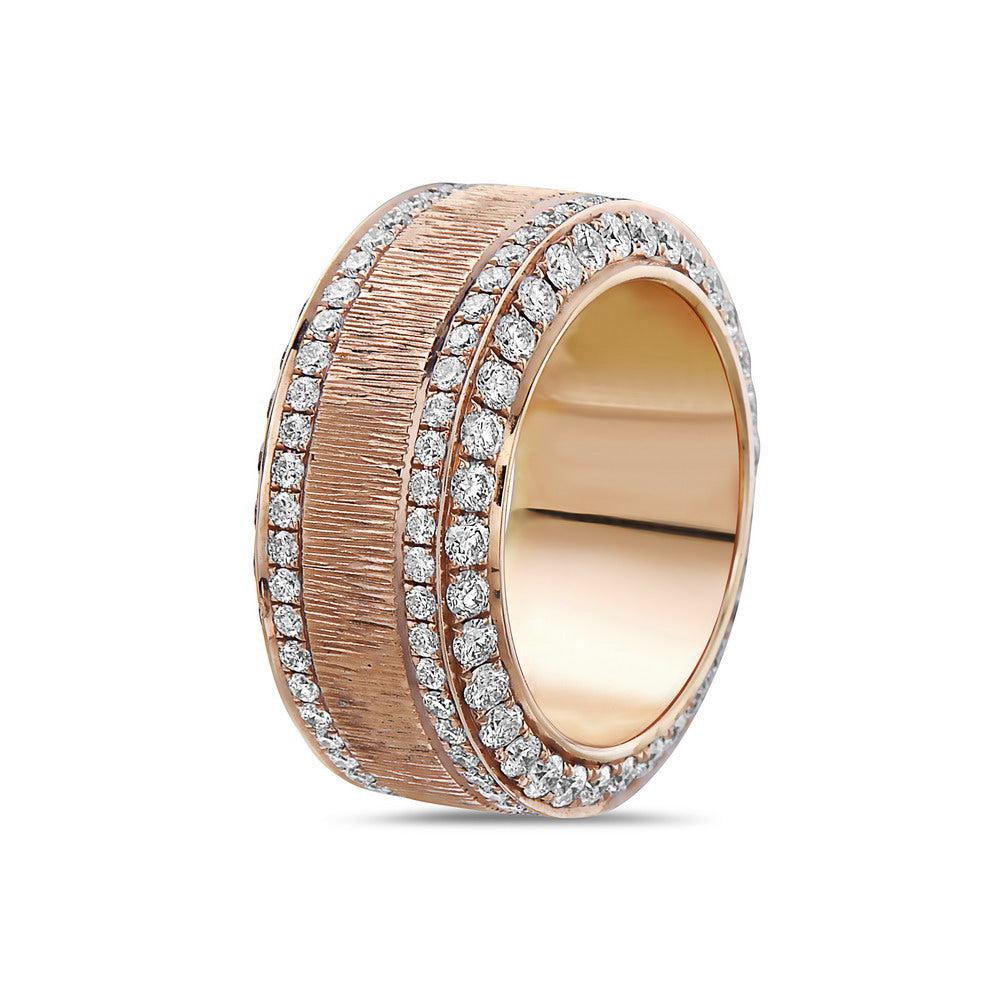 Ladies 18k Rose Gold Diamond 2.62 CT Wedding Band