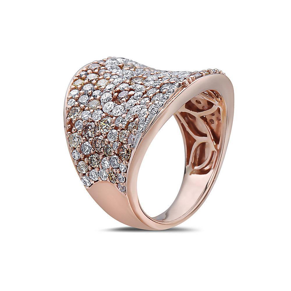 Ladies 18k Rose Gold Diamond 2.85 CT Right Hand Ring