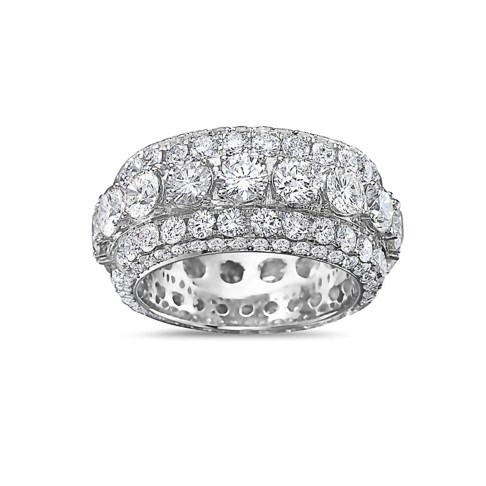 Men's 14K White Gold Band with 11.50 CT Diamonds