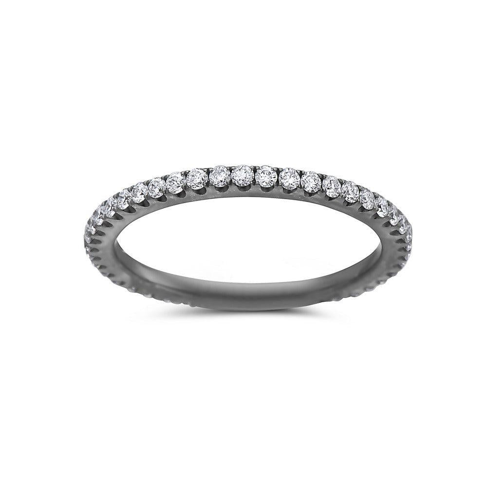 Ladies 18k Black Gold Diamond 0.47 CT Wedding Band