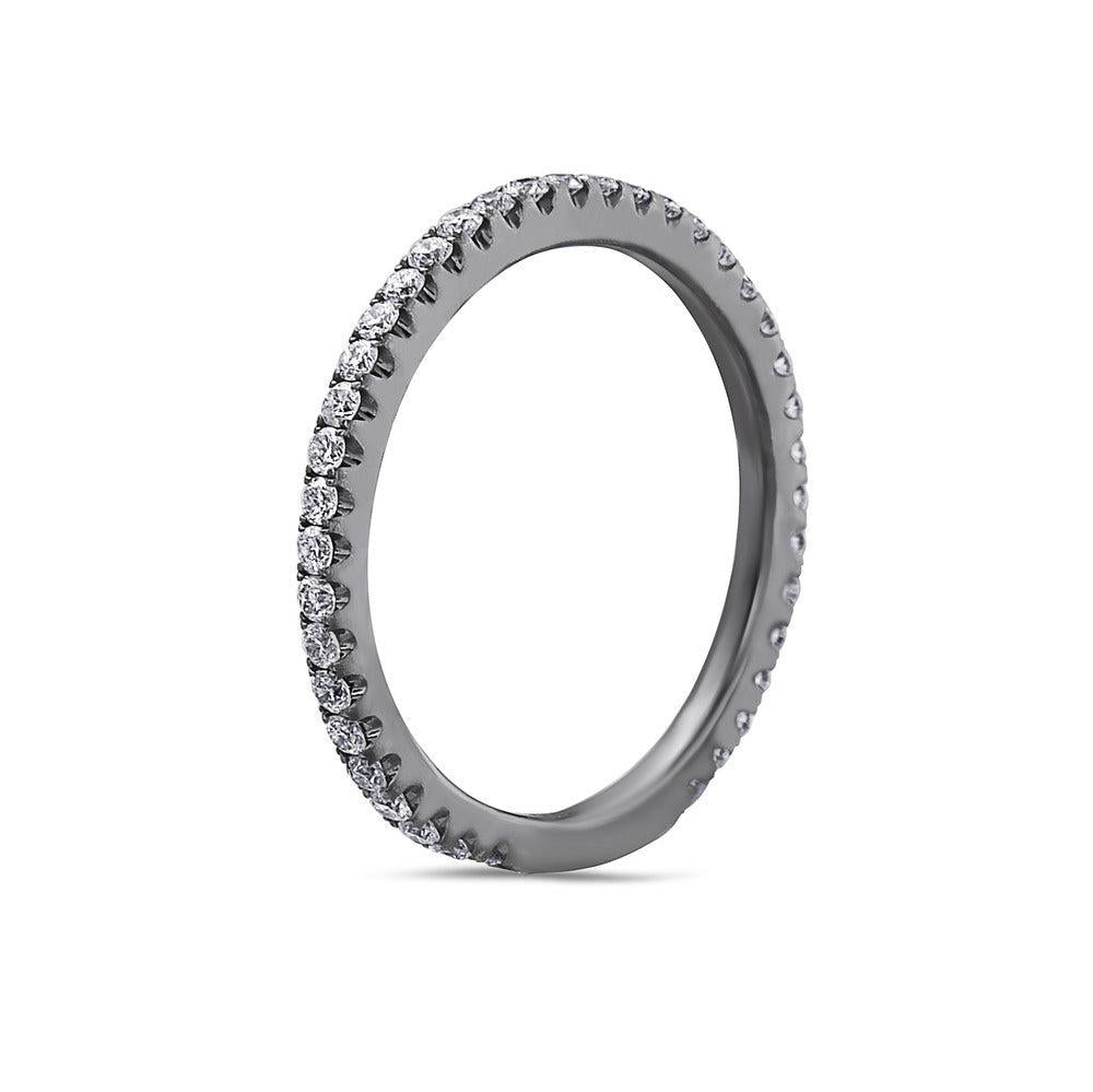 Ladies 18k Black Gold Diamond 0.47 CT Wedding Band