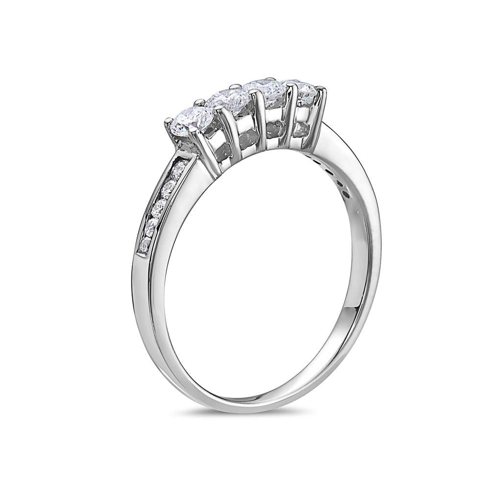 Ladies 18K White Gold 0.68 CT Diamond Wedding Band