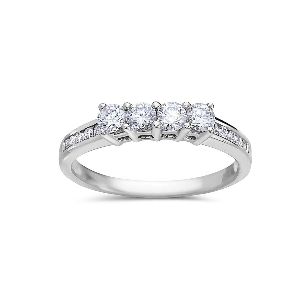 Ladies 18K White Gold 0.68 CT Diamond Wedding Band