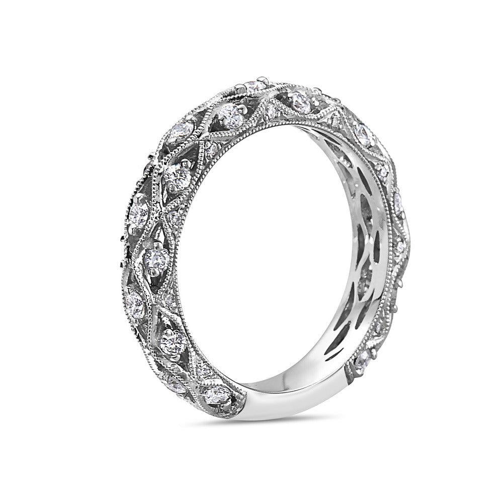 Ladies 18k White Gold Diamond 0.75CT Wedding Band