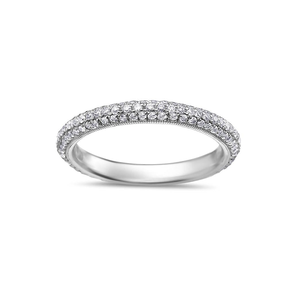 Ladies 18k White Gold With  0.78 CT Diamonds Wedding Band