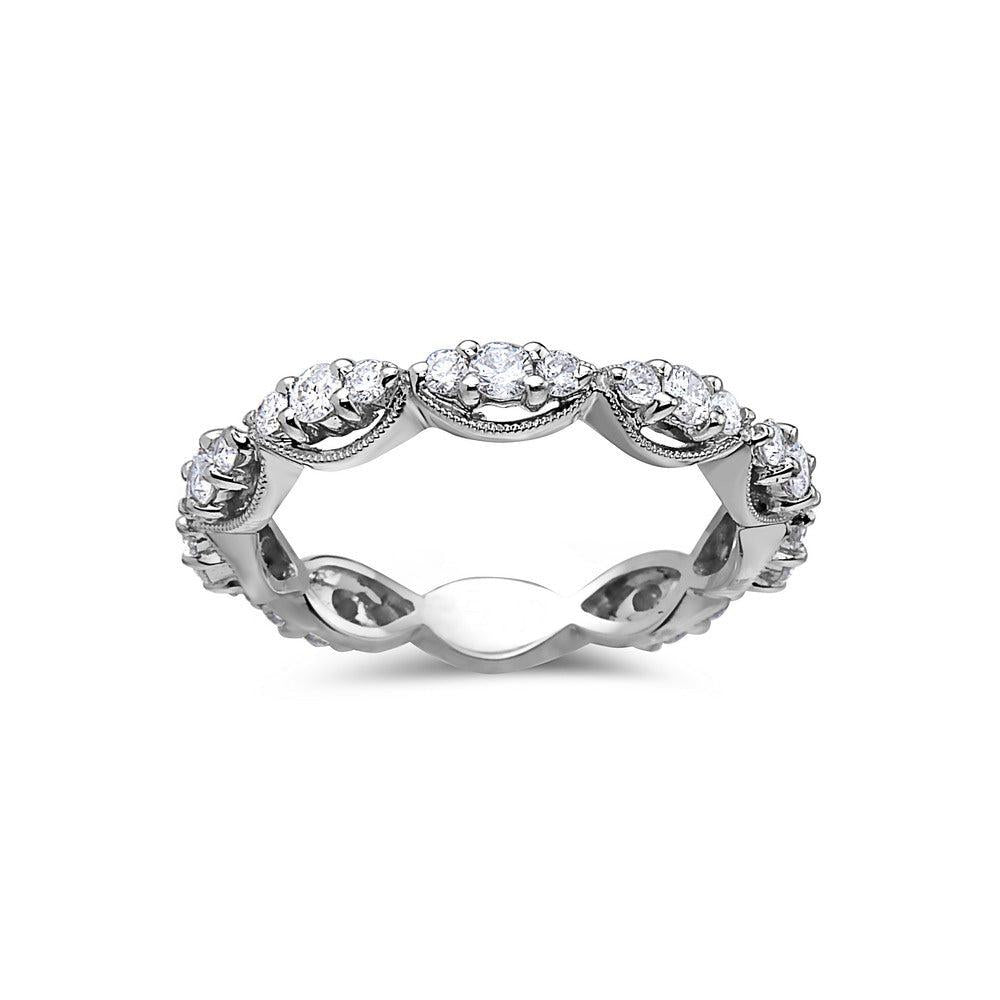 Ladies 18k White Gold Diamond 0.84 CT Wedding Band
