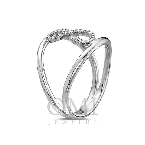 Ladies 18k White Gold Diamond 0.11 CT Right Hand Ring