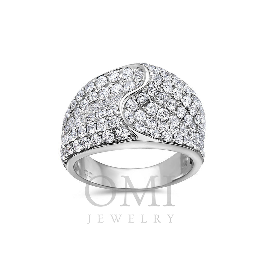 Ladies 14k White Gold Diamond 3.44 CT Right Hand Ring