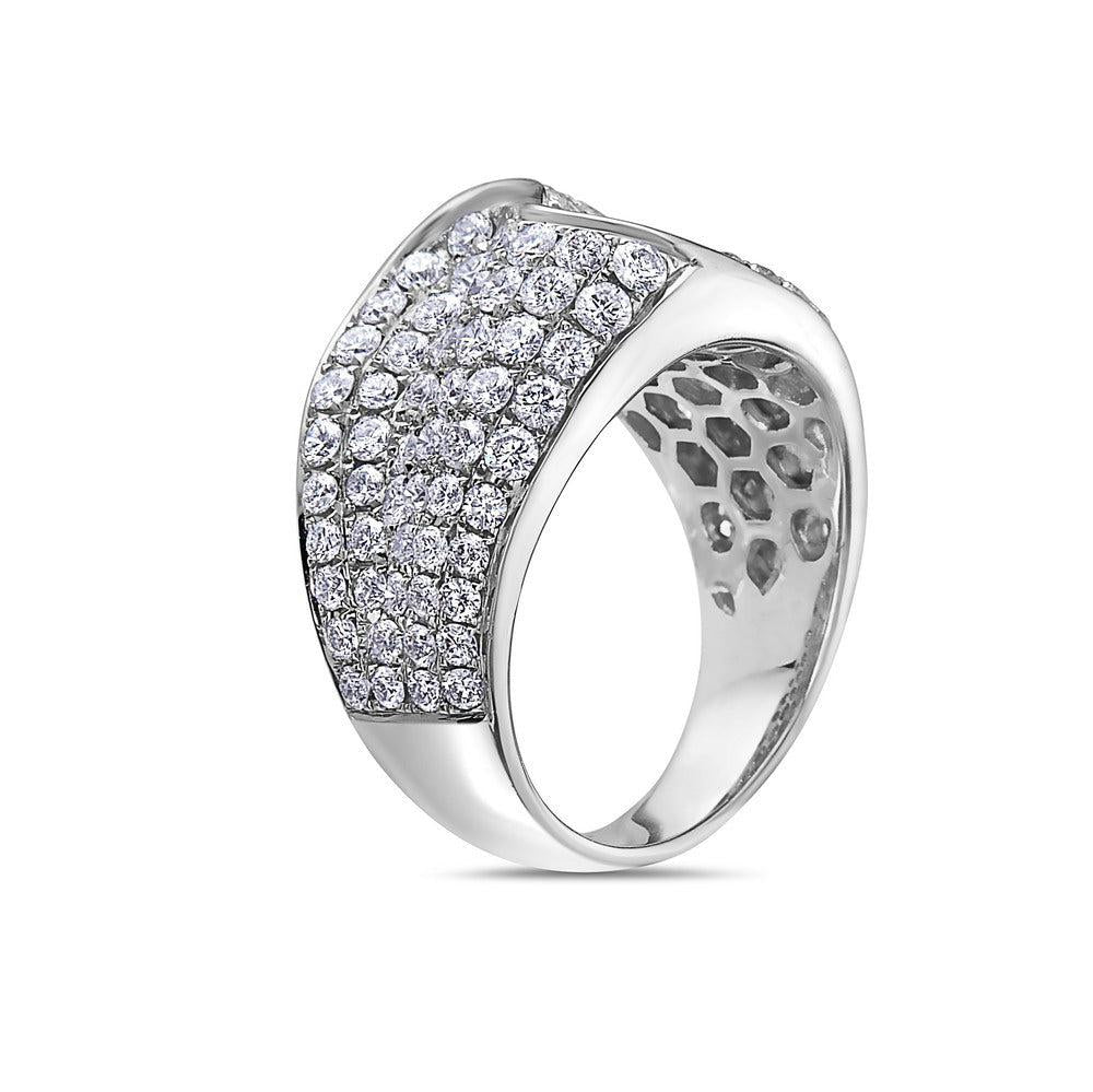 Ladies 14k White Gold Diamond 3.44 CT Right Hand Ring